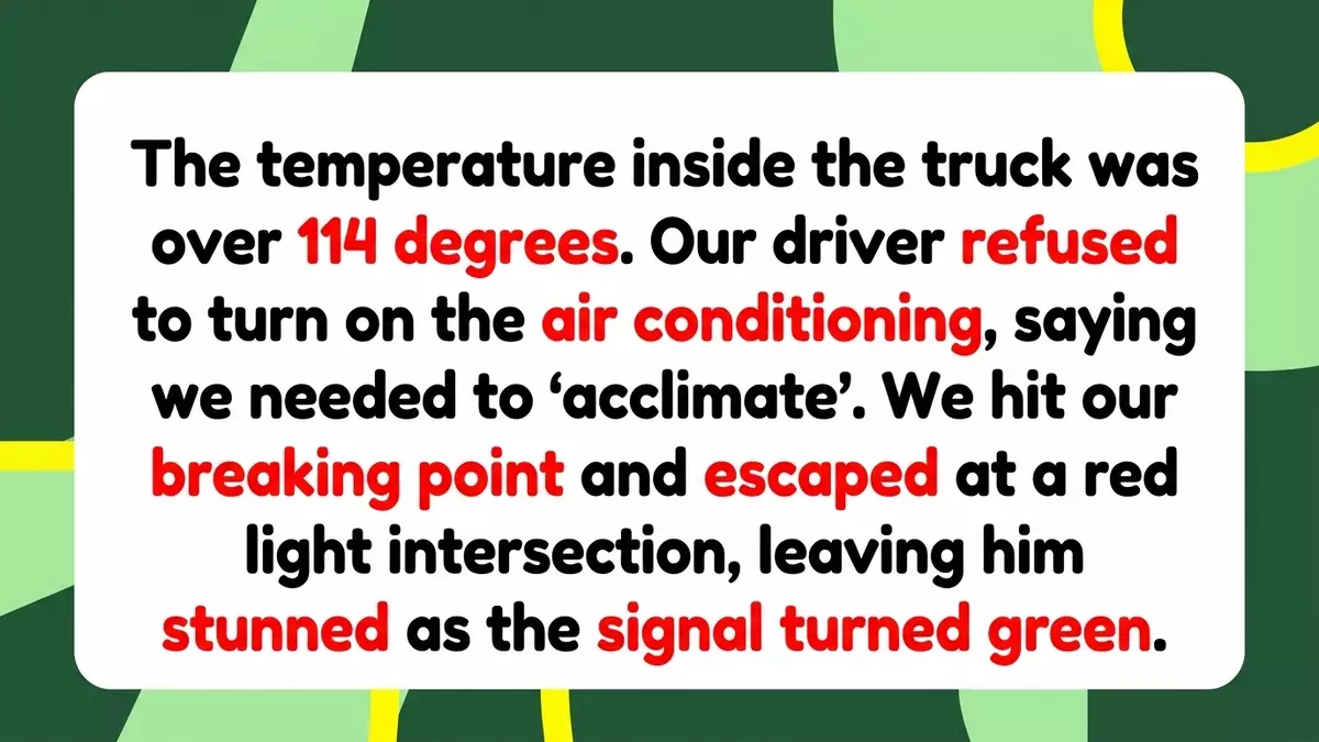 Roadside Rebellion: Friends Escape Sweltering Vehicle After Driver Denies AC